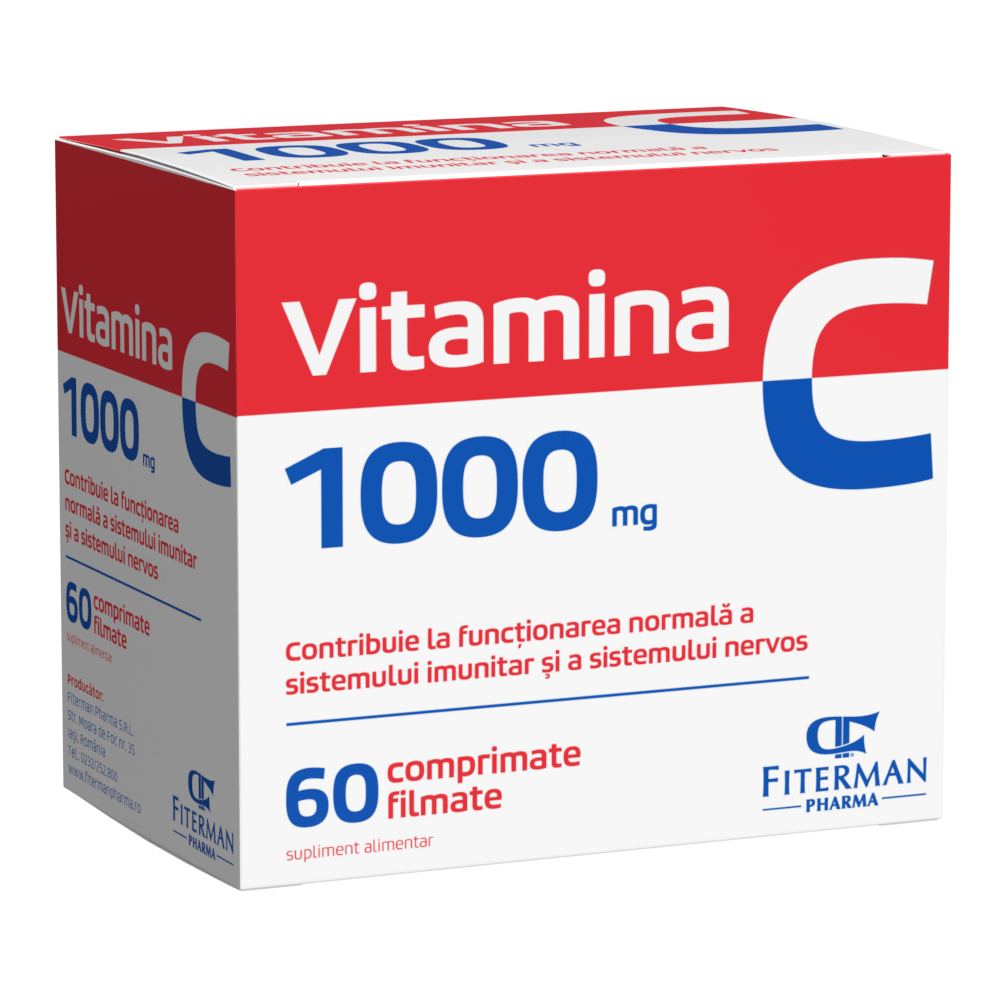Vitamina C, 1000 mg, 60 comprimate filmate, Fiterman