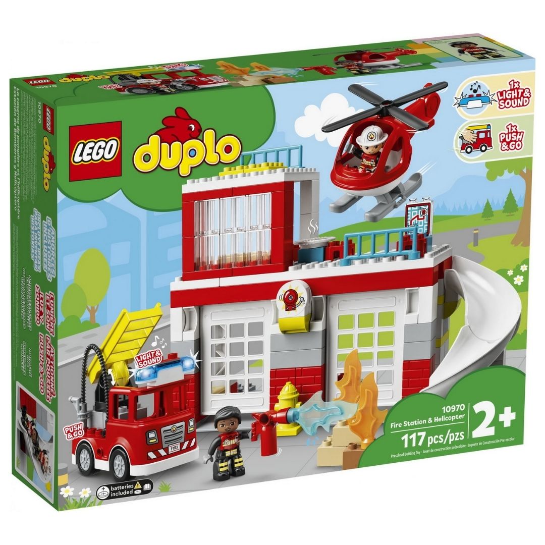 Statia de pompieri si politie Lego Duplo, +2 ani, 10970, Lego