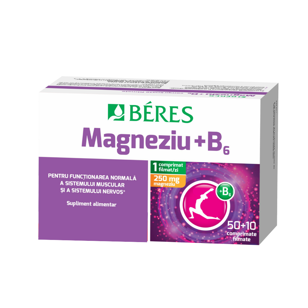 Magneziu + B6, 50+10 comprimate filmate, Beres