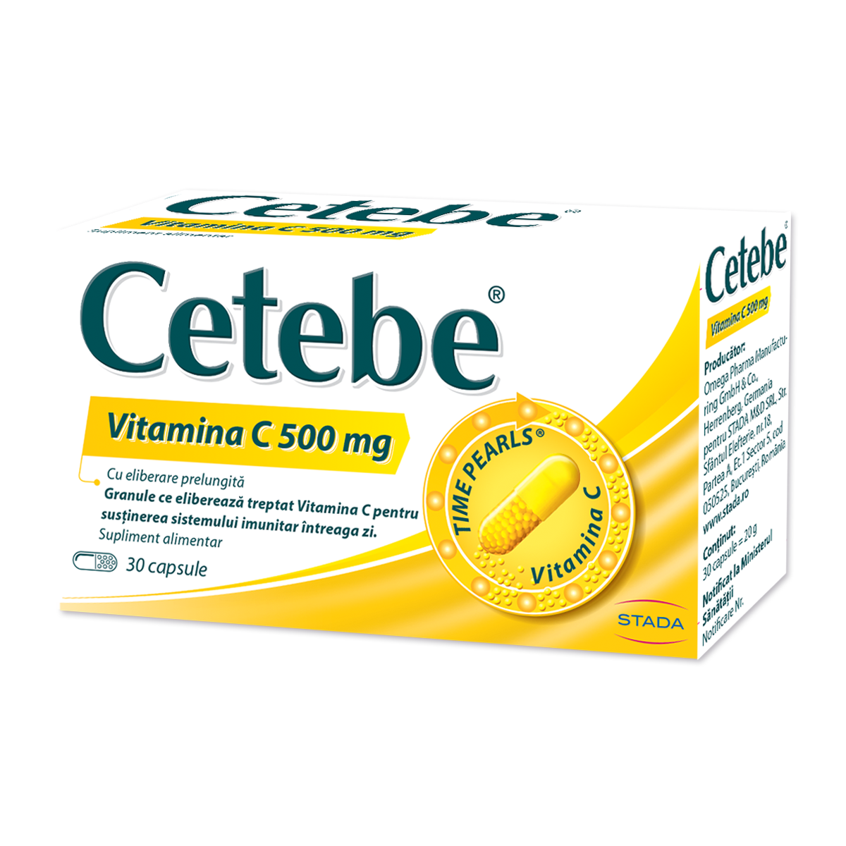 Cetebe Vitamina C 500 mg, 30 capsule, Stada