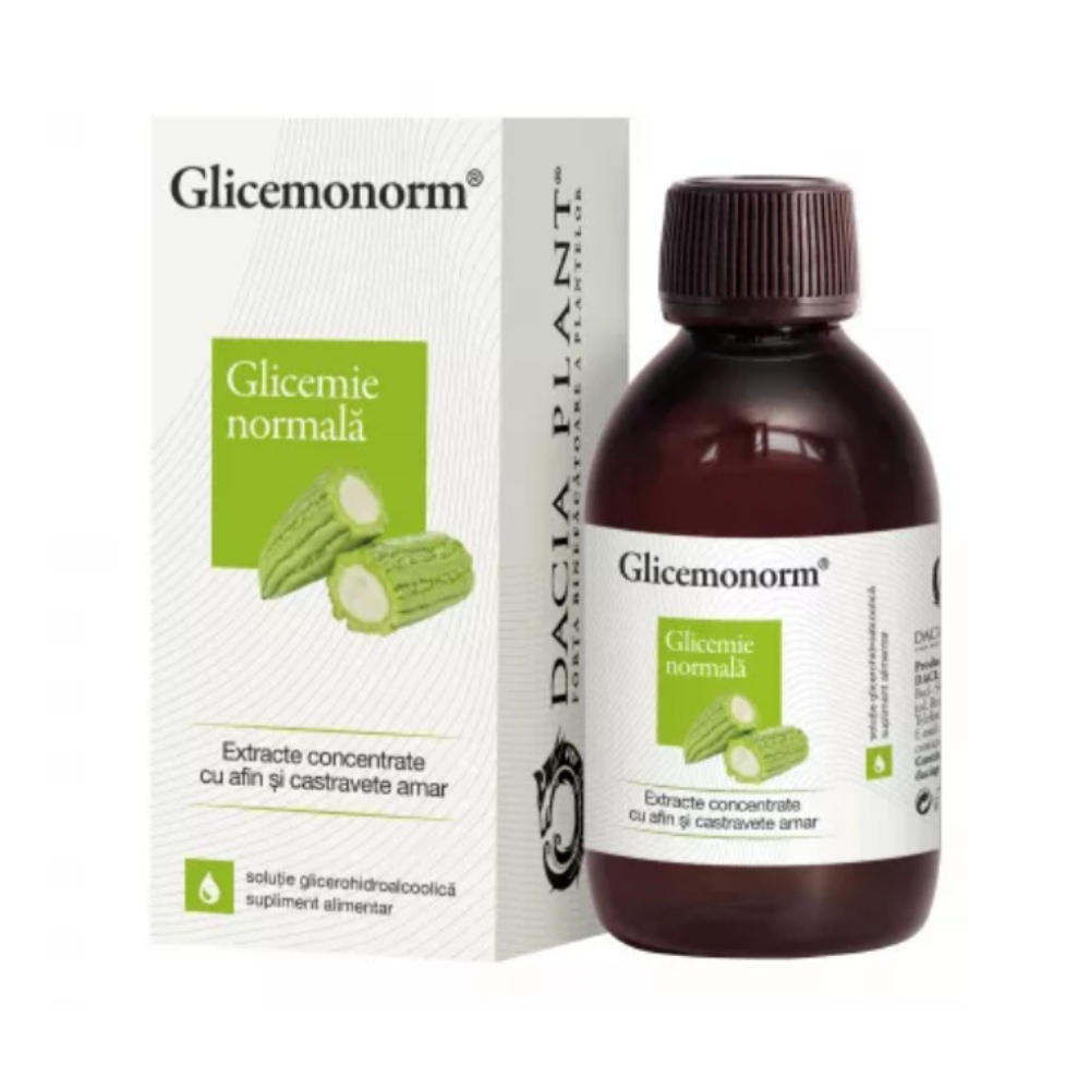 Glicemonorm cu extract de Castravete Amar, 200 ml, Dacia Plant