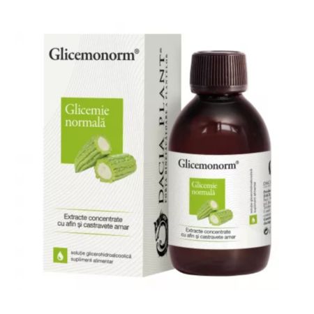 Glicemonorm tinctura cu extract de Castravete Amar, 200 ml, Dacia Plant