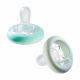 Suzeta de noapte Closer to Nature Breast like Soother, 0-6 luni, 2 bucati, Alb/ Galben, Tommee Tippee 555542