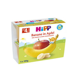 Gustare cu fructe mere si banane, 4x100gr, Hipp