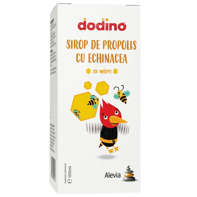 Sirop de propolis cu Echinacea si miere Dodino, 150 ml, Alevia