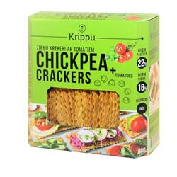 Crackers bio fara gluten cu naut si rosii, 80 g, Krippu