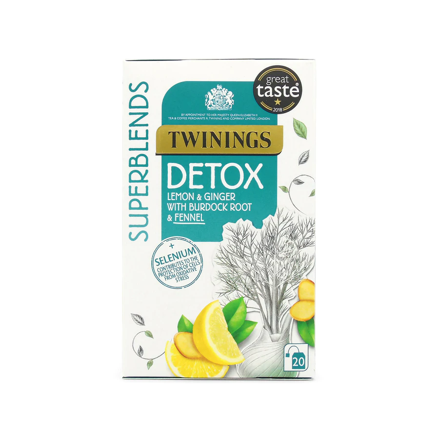 Ceai detoxifiant din plante Superblends Detox, 18 pliculete, Twinings