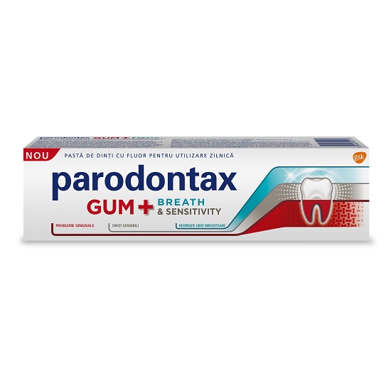 Pasta de dinti Gum Breath & Sensitivity, 75 ml, Parodontax