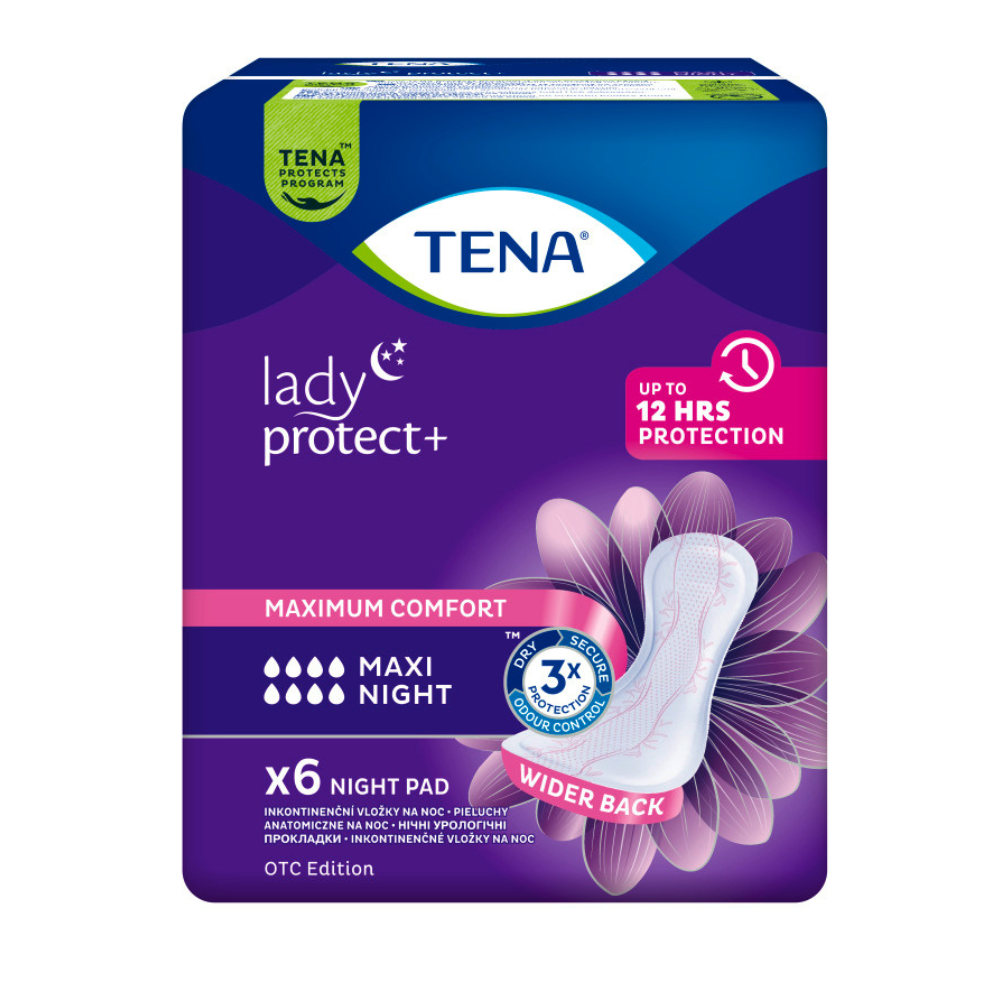 Absorbant pentru controlul incontinentei Lady Protect Maxi Night, 6 bucati, Tena