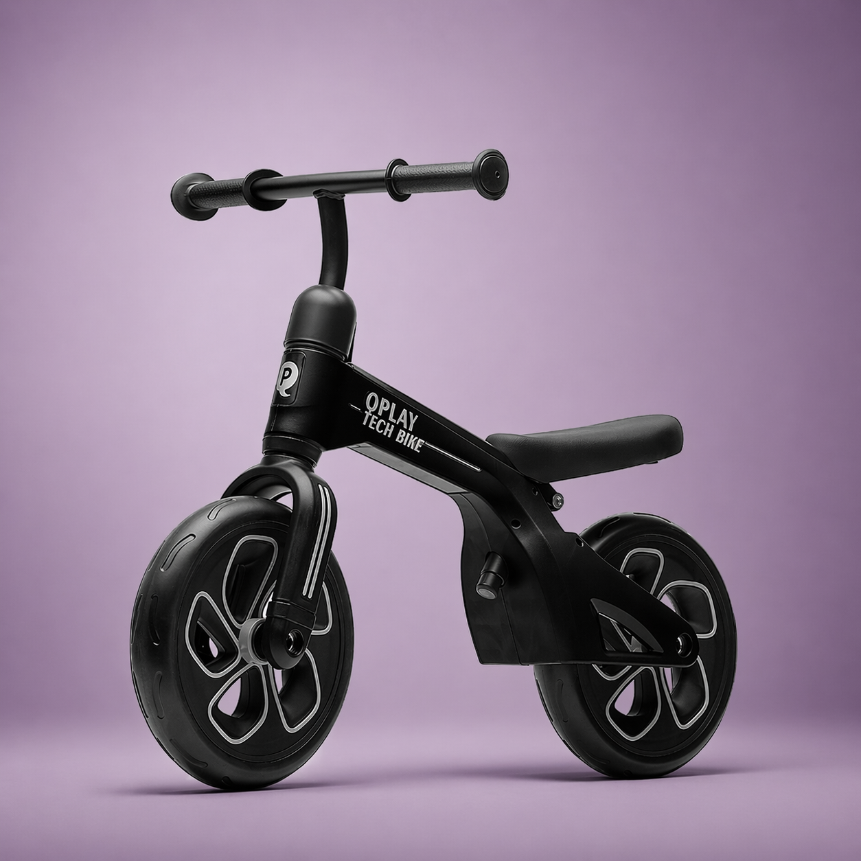 Bicicletă de echilibru Tech, 3 ani+, negru, Qplay