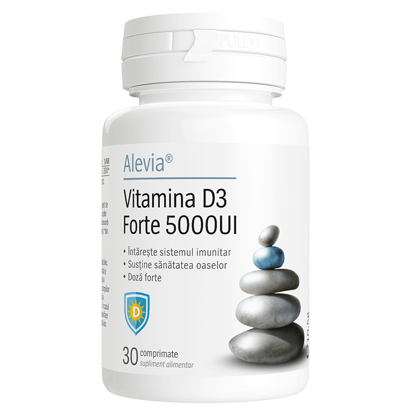 Vitamina D3 Forte, 5000 UI, 30 capsule, Alevia