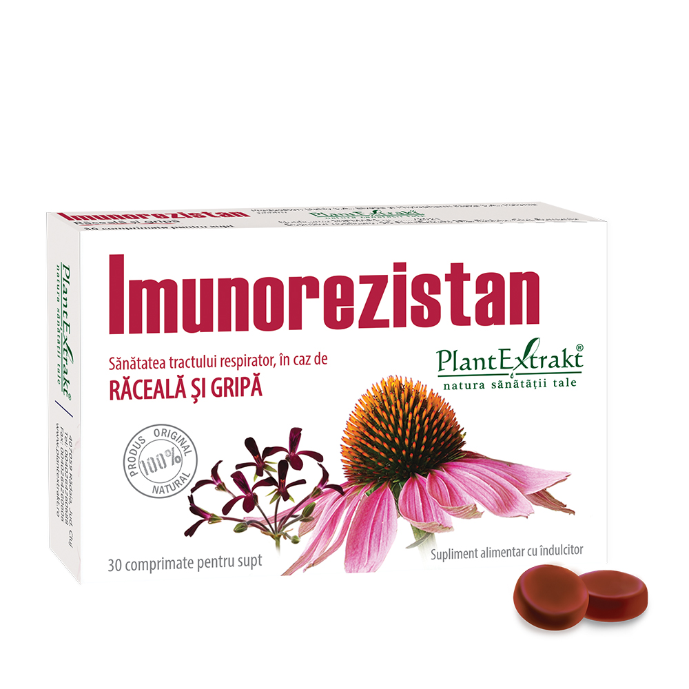 Imunorezistan Raceala si Gripa, 30 comprimate pentru supt, Plantextrakt