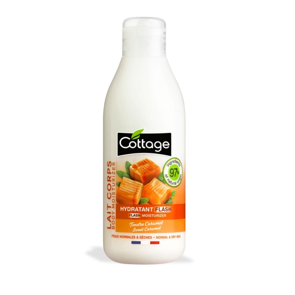 Lapte de corp hidratant cu aroma de caramel, 200 ml, Cottage