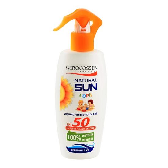 Lotiune pentru copii cu protectie solara SPF 50 Natural Sun, 200 ml, Gerocossen