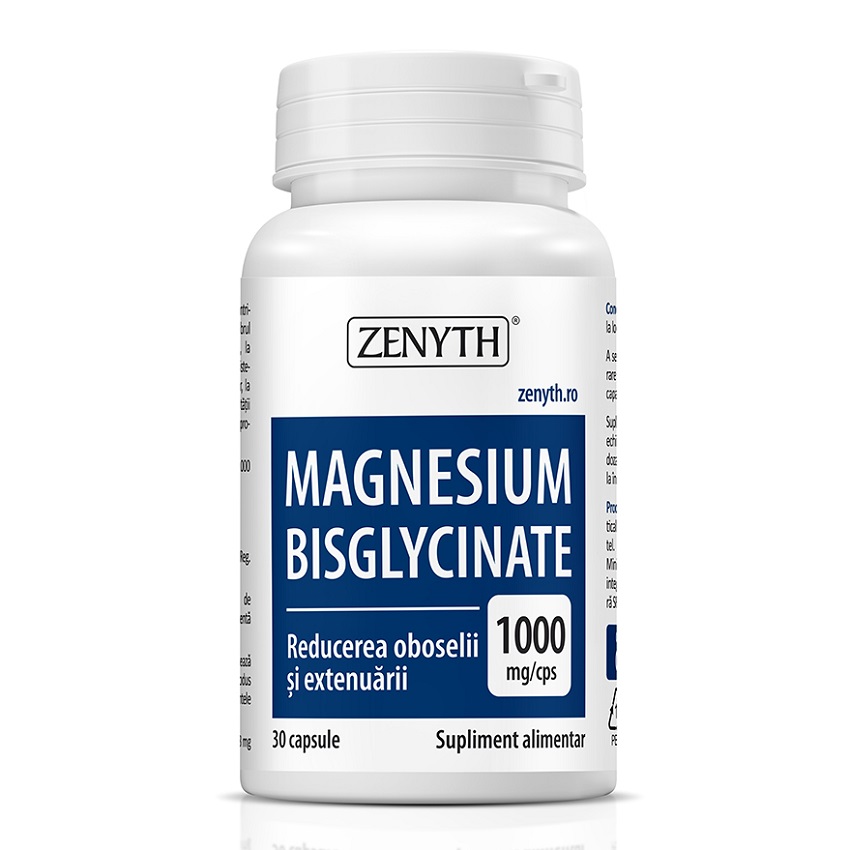 Magneziu Bisglicinat, 1000 mg, 30 capsule, Zenyth