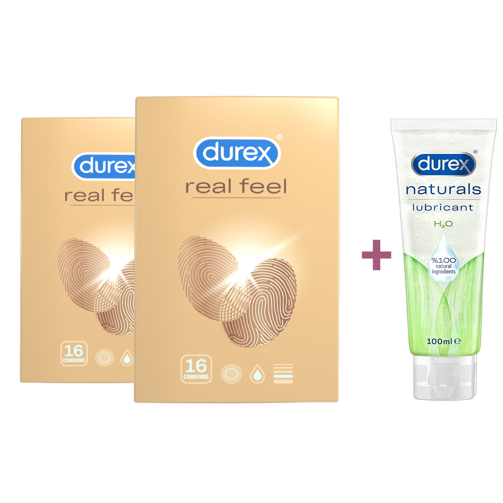 Pachet Prezervative si Lubrifiant Naturals H2O, Durex