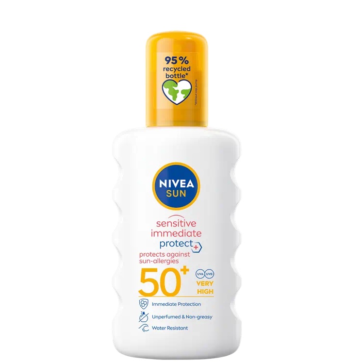 Spray protectie solara cu actiune rapida pentru copii SPF 50+ Sensitive, 200 ml, Nivea
