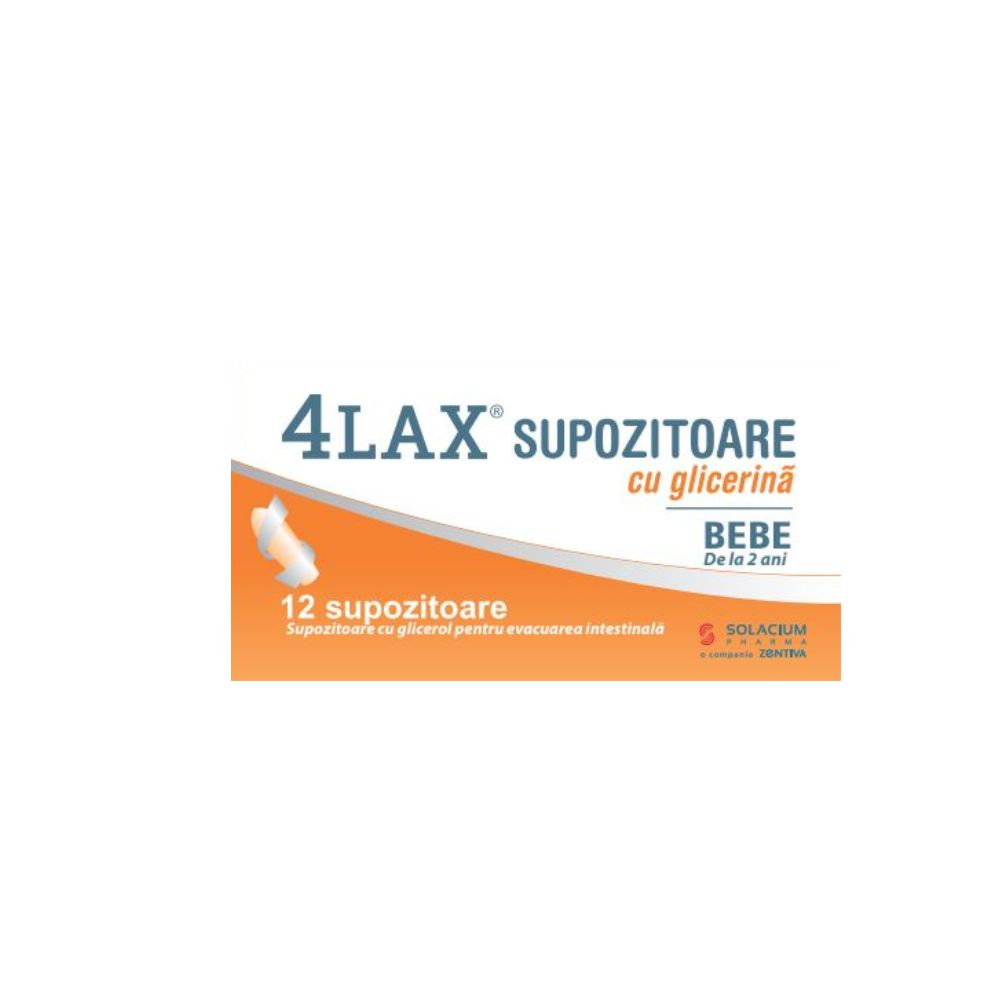 Supozitoare cu glicerina Bebe 4Lax, 12 bucati, Solacium Pharma