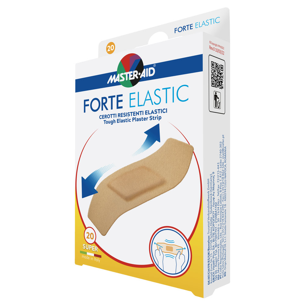 Plasturi rezistenți din pânză Forte Elastic, 86X39 mm, 20 bucati, Master-Aid