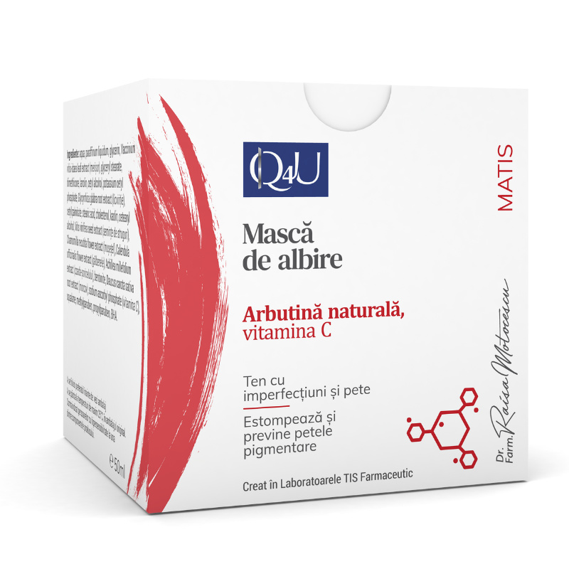 Masca de albire Q4U, 50 ml, Tis Farmaceutic