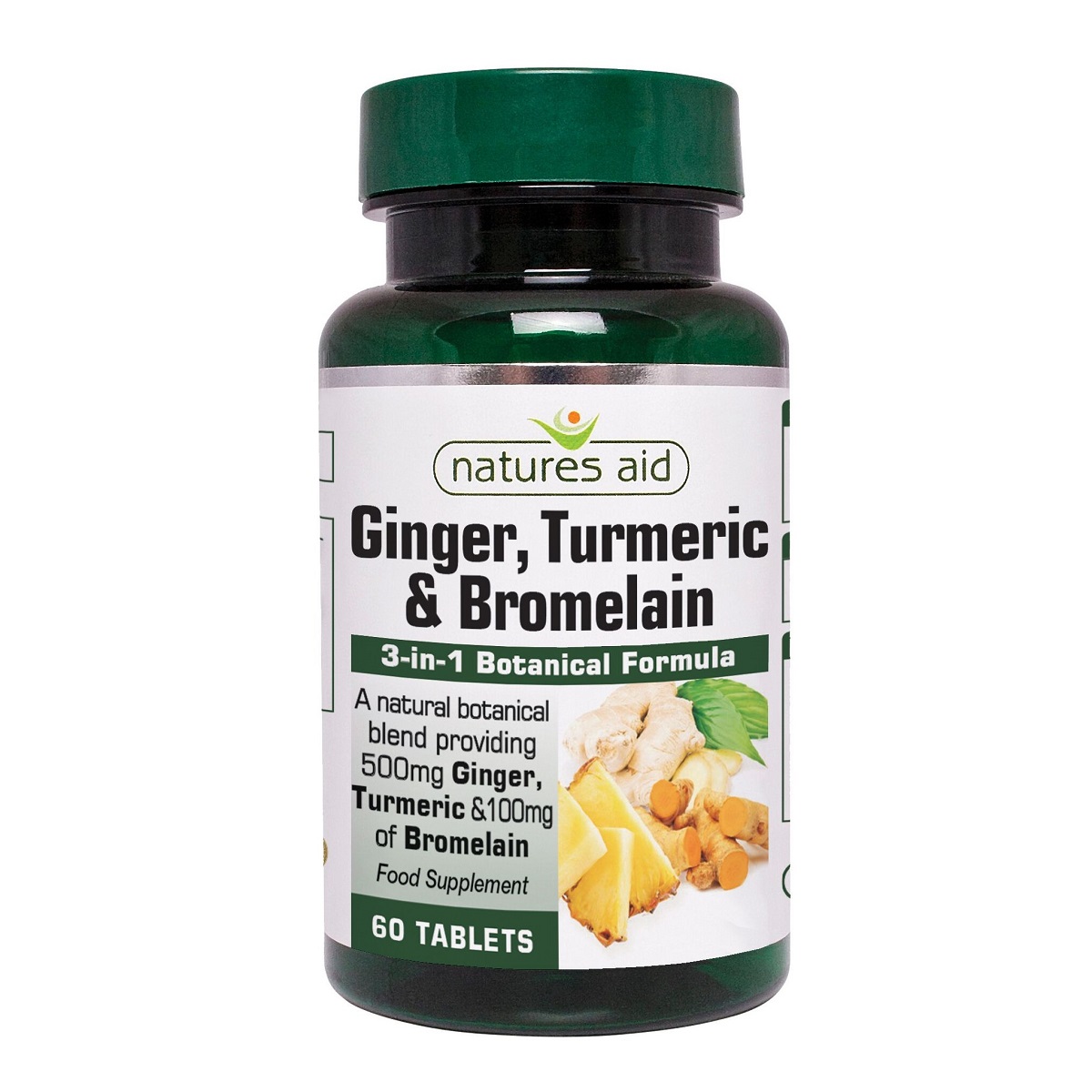 Ginger, Turmeric & Bromelain, 60 comprimate, Natures Aid
