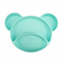Farfurie compartimentata din silicon, Bear, Turquoise, Canpol Babies