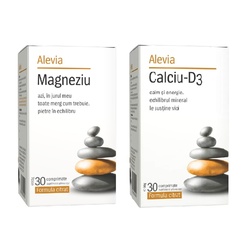 Magneziu 30 comprimate si Calciu D3 30 comprimate, Alevia