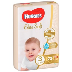Scutece Nr 3 Elite Soft, 5-9 kg, 72 buc, Huggies