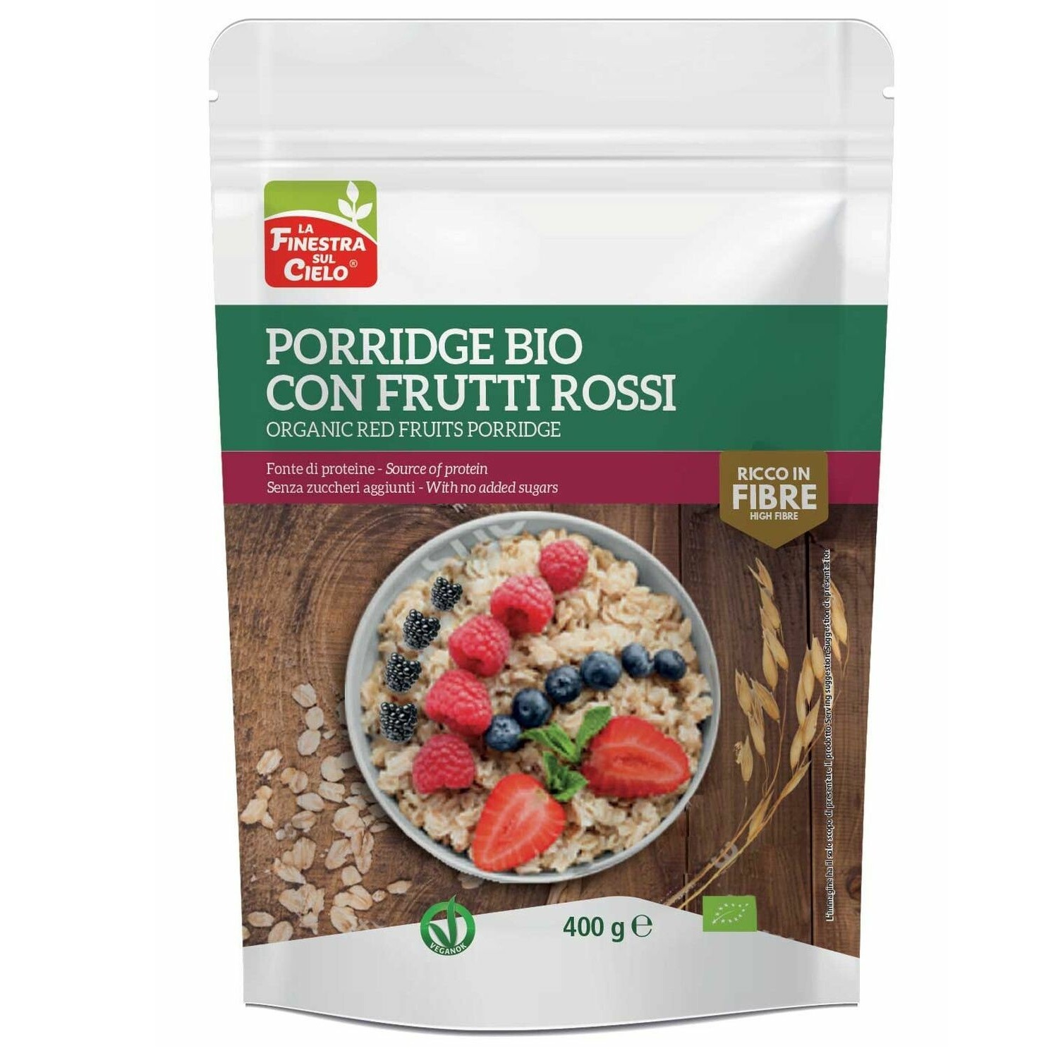 Porridge Bio cu fructe rosii, 400 gr, La Finestra Sul Cielo