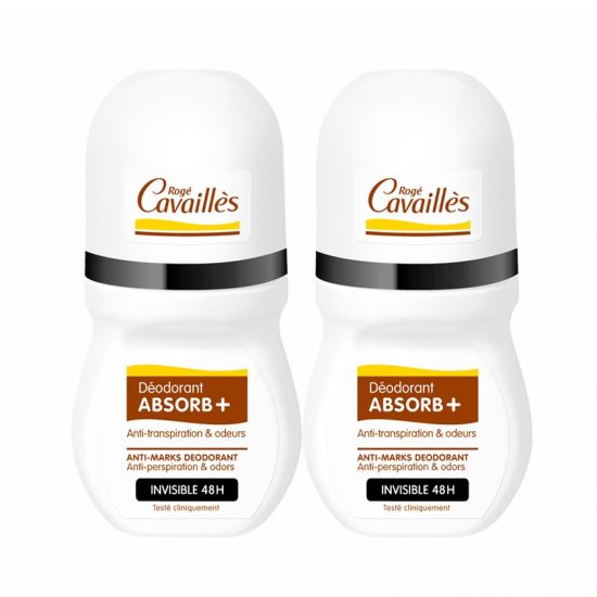 Pachet deodorant Roll-on invizibil Absorb+, 2 x 50 ml, Roge Cavailles
