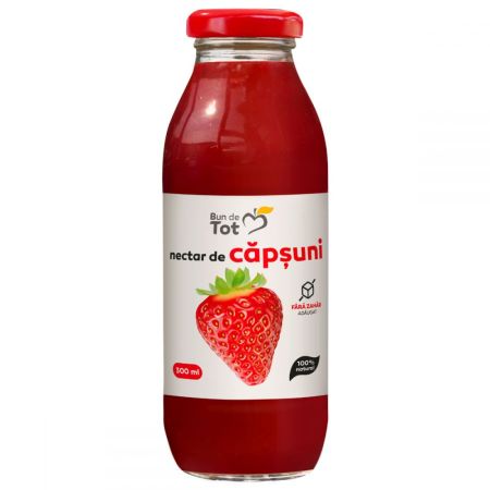 Nectar de capsuni fara zahar Bun de Tot, 300 ml