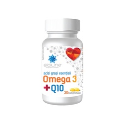 Omega 3 si Coenzima Q10, 30 tablete, BioSunLine