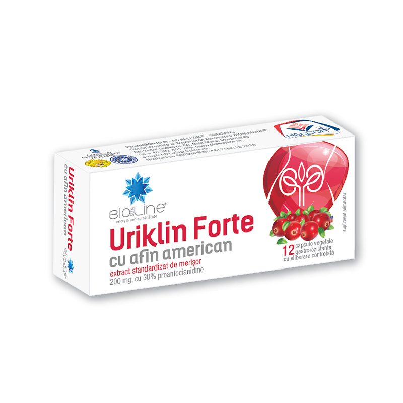 Uriklin Forte cu afin american, 12 capsule, BioSunLine