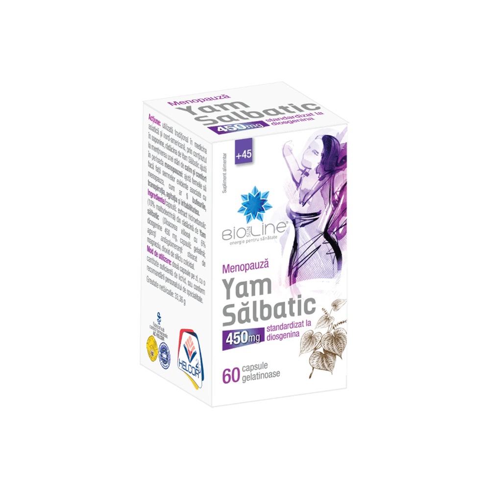 Yam salbatic, 450 mg, 60 capsule, BioSunLine