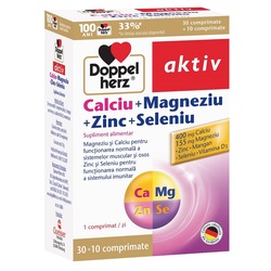 Calciu + Magneziu + Zinc + Seleniu, 30+10 comprimate, Doppelherz