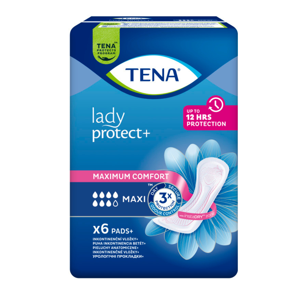 Absorbant pentru controlul incontinentei Lady Protect Maxi, 6 bucati, Tena