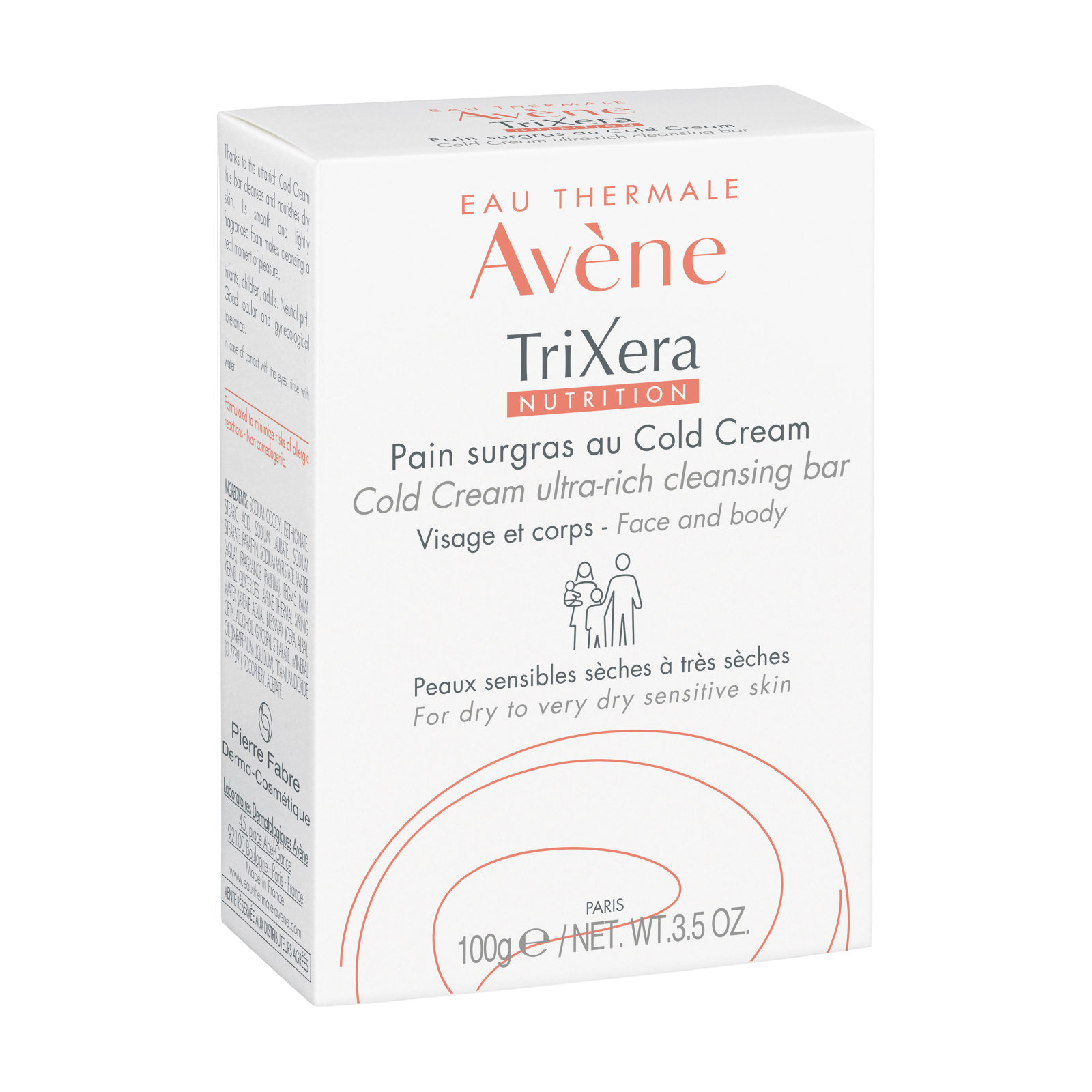 Sapun hidratant Trixera Nutrition, 100 g, Avene
