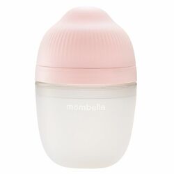 Biberon Anticolici Breast-Like, 100% Silicon, Old Roze, 210ml, Mombella
