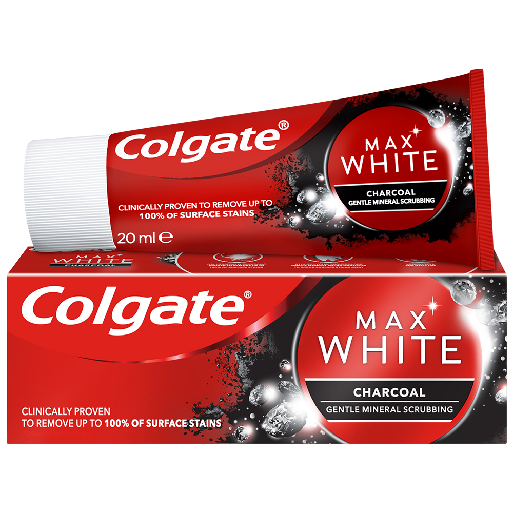 Pasta de dinti Max White Charcoal, 20 ml, Colgate
