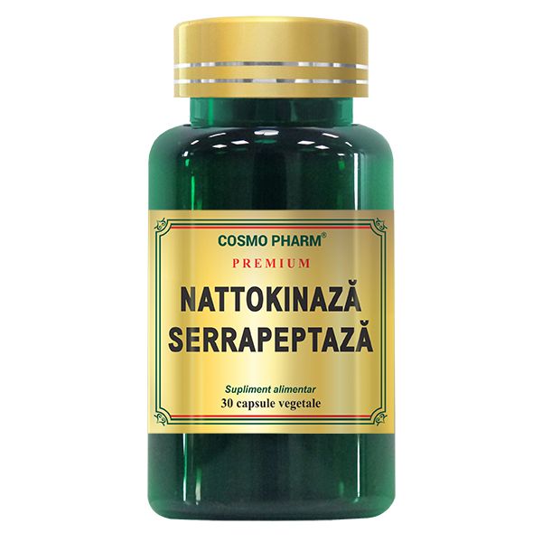 Nattokinaza serrapeptaza, 30 capsule, Cosmopharm