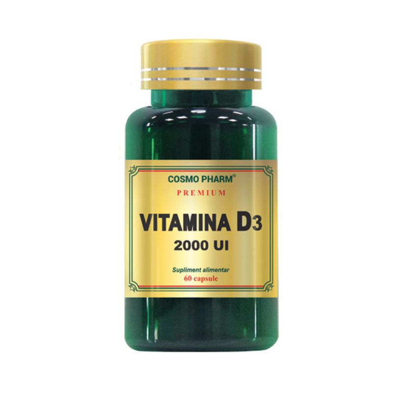 Vitamina D3 2000 UI, 60 capsule, Cosmopharm