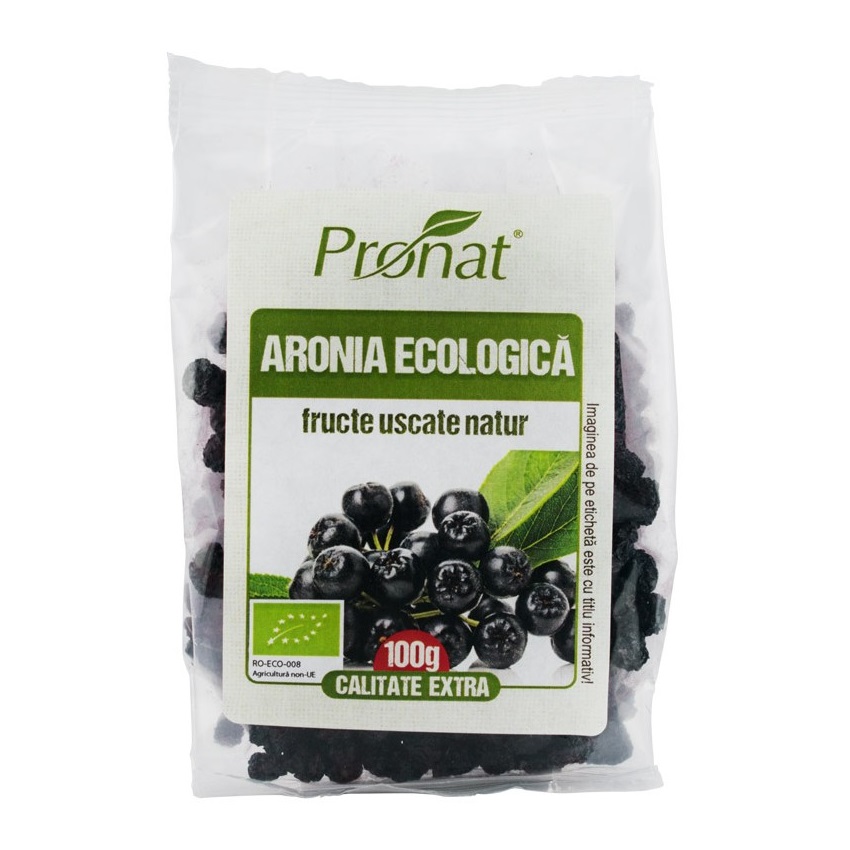 Aronia fructe uscate Bio, 100 g, Pronat