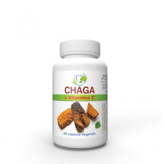 Chaga 450 + Vitamina C, 60 capsule vegetale, Justin