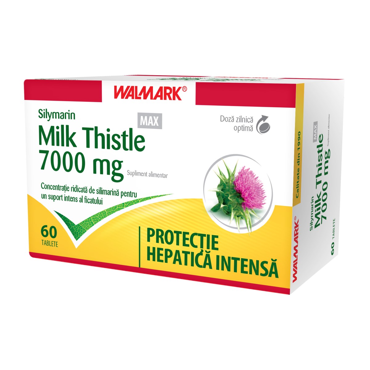 Silymarin Milk Thistle MAX  7000 mg, 60 comprimate filmate, Walmark