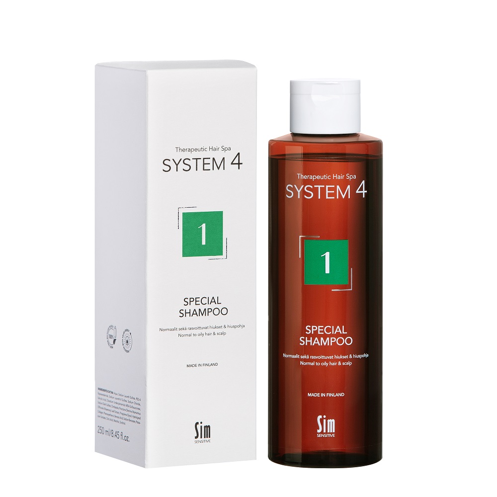 Sampon Special 1 tratament pentru scalp si par gras cu matreata System 4, 250 ml, Sim Sensitive