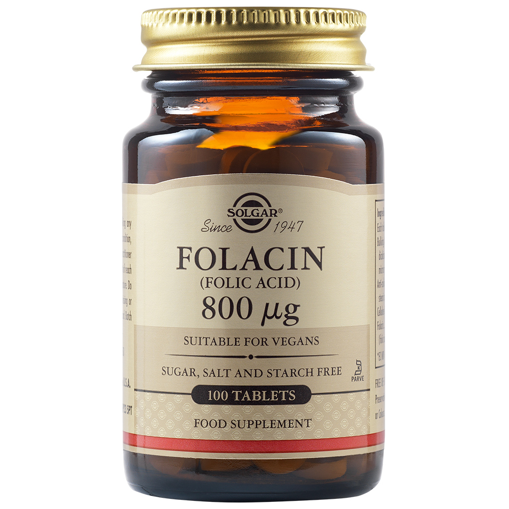 Acid Folic Folacin 800 µg, 100 tablete, Solgar