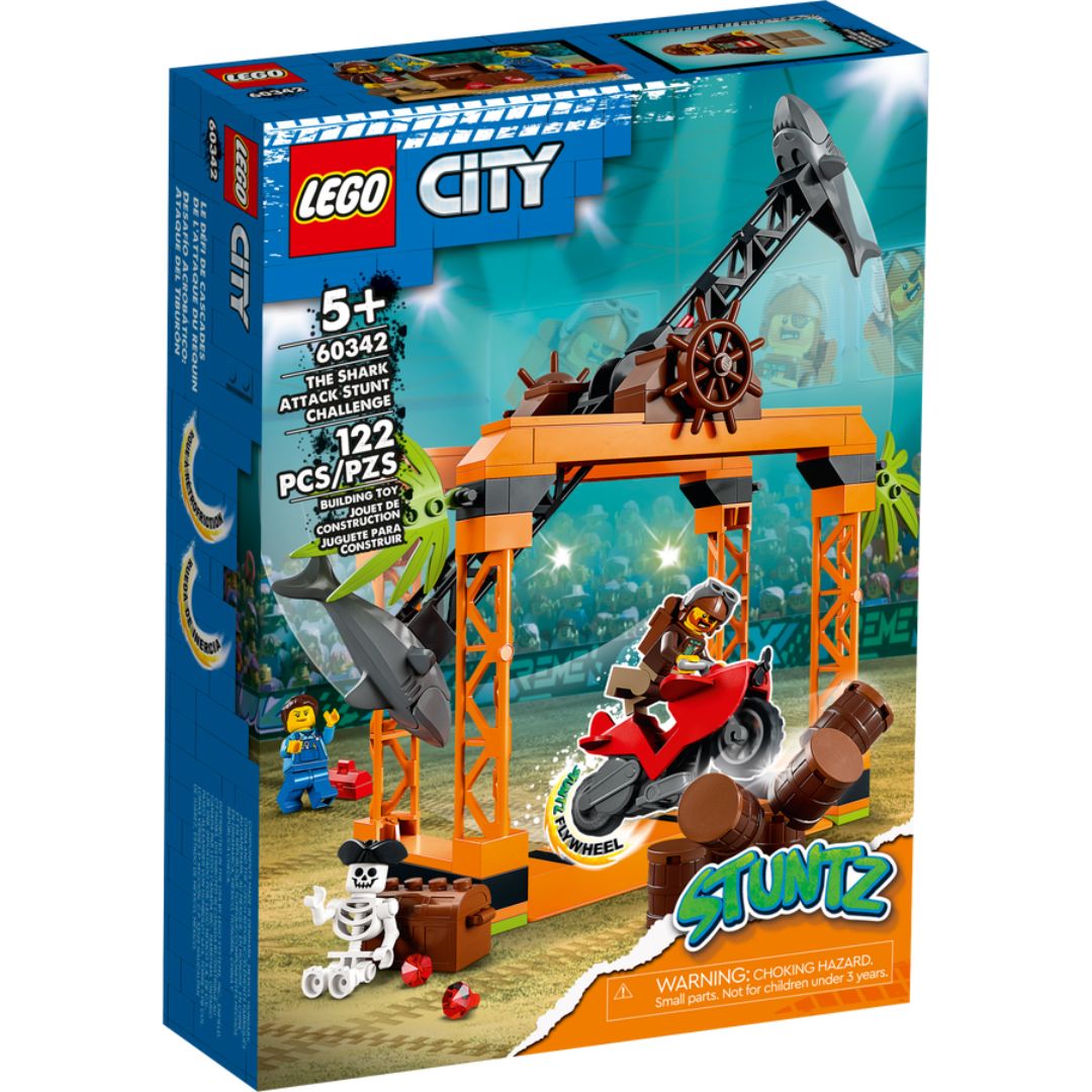 Provocarea de cascadorii Atacul Rechinului Lego City, +5 ani, 60342, Lego