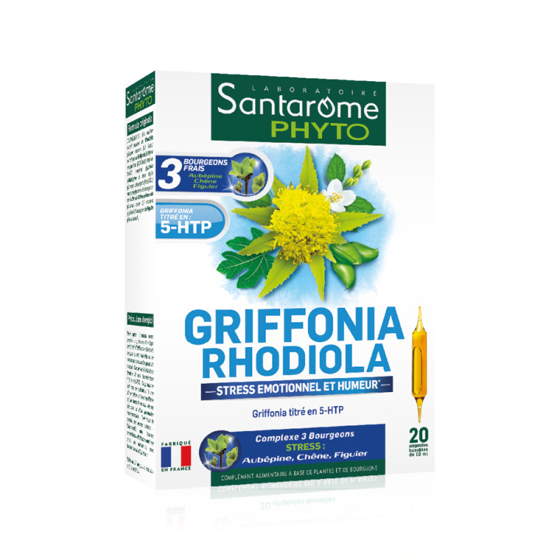 Griffonia Rhodiola, 20 fiole x 10 ml, Santarome Natural
