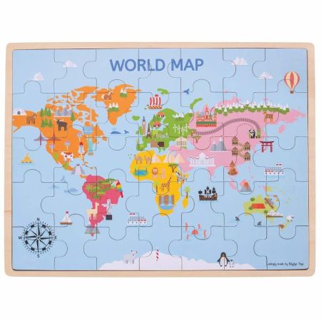 Puzzle din lemn Harta lumii