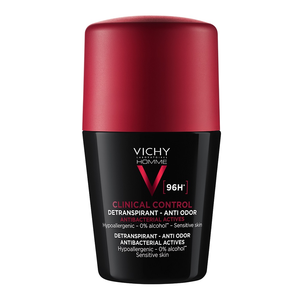 Deodorant roll-on antitranspirant 96h Clinical Control, 50 ml, Vichy Homme